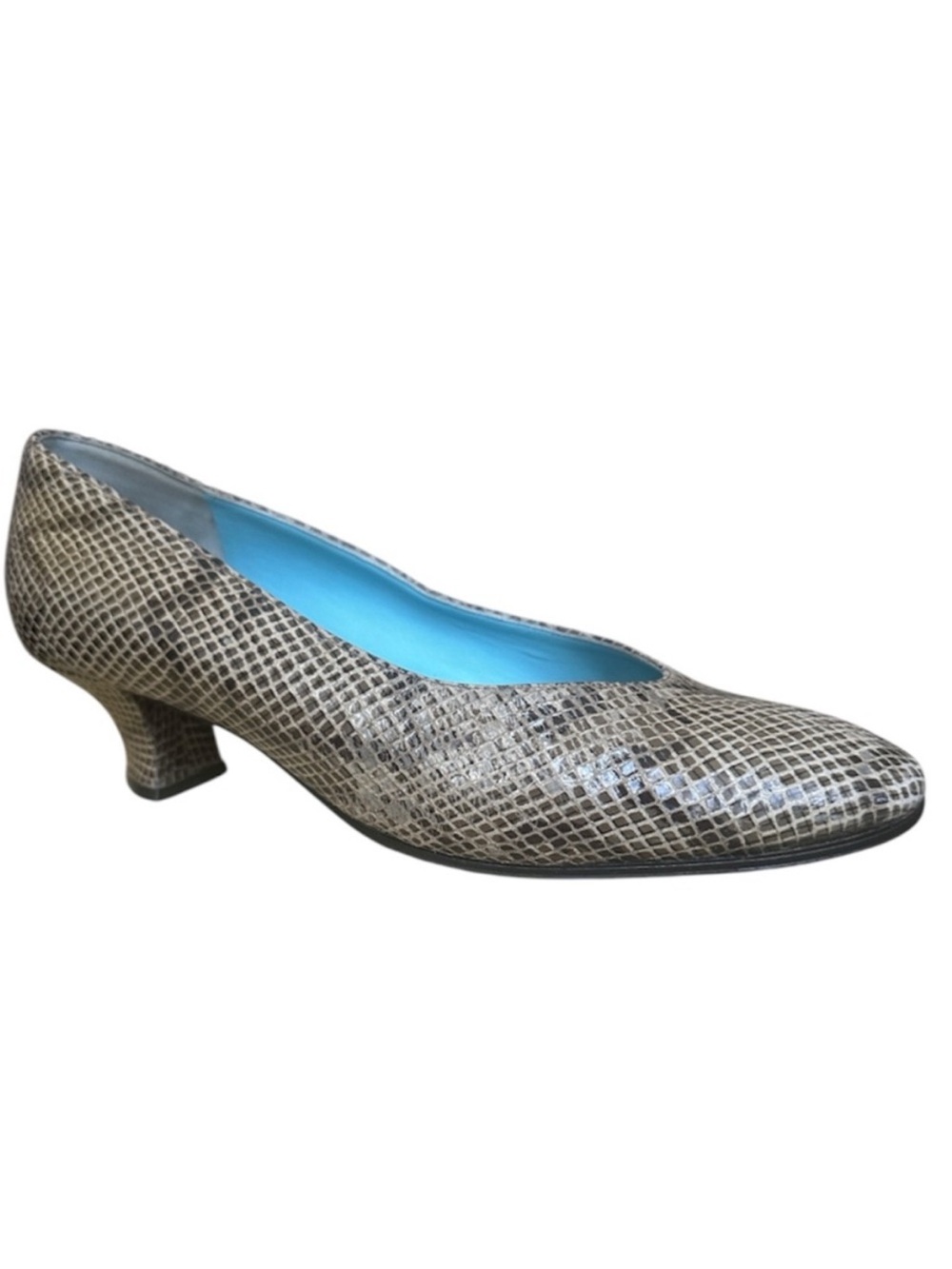 Thierry Rabotin Rose Classic Snake-Print Low Heel Pumps in Taupe SIze EU39 US 9
